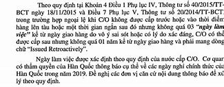 C/O Form Ak Cấp Sau Ngày Tàu Chạy